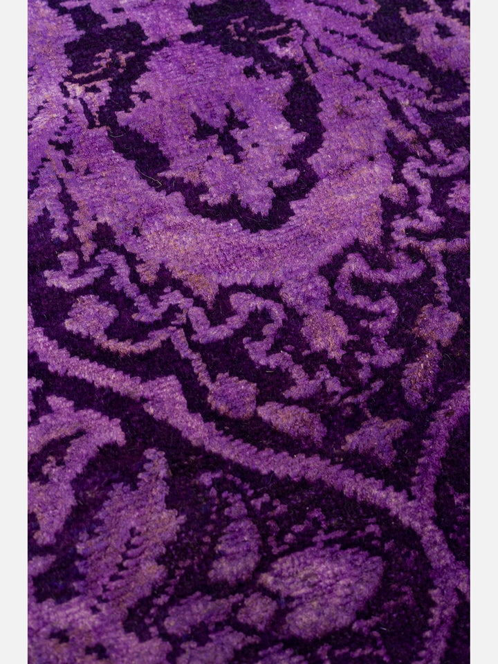 El dokuma Hindistan Jaipur halı Antik Mor 166x239 cm doku yakın çekim detay