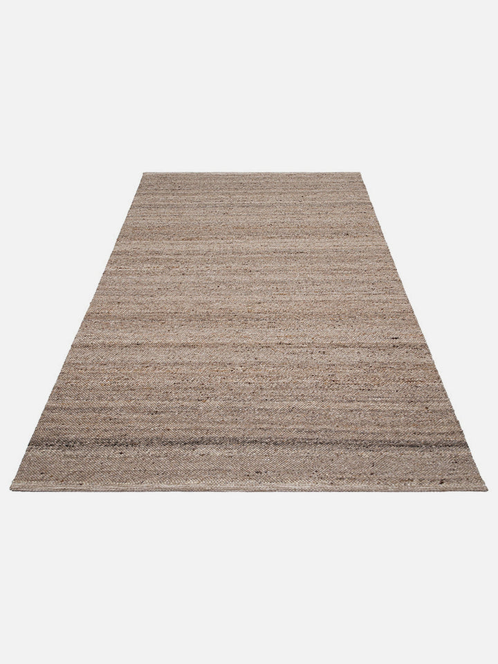 Jakarta Series Wool, Polyester and Cotton Blend Handwoven Rug DARK STONE