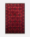 Kabul Afghan-Patterned Handcrafted on Special Looms TENCEL™ Uşak Rug 952 RED