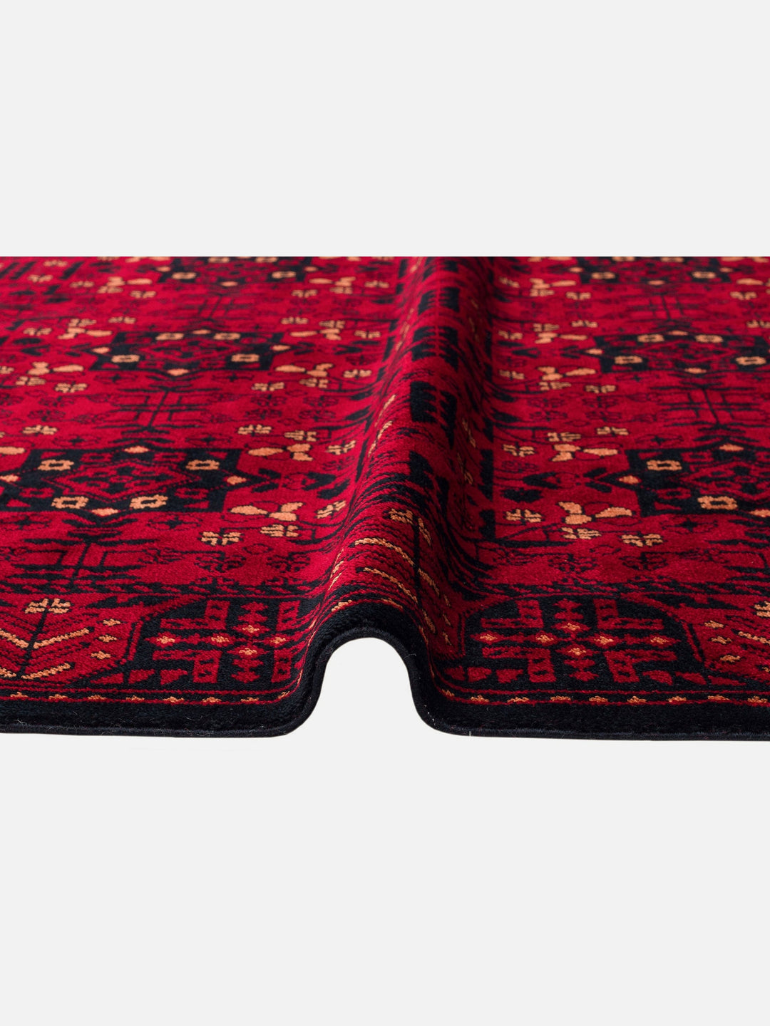 Kabil Afgan Desenli El Emeğiyle Özel Tezgahlarda Üretilen TENCEL™ Uşak Halısı 952 RED - Carpetdocia