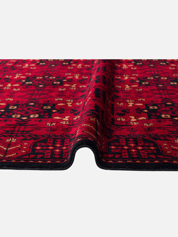 Kabil Afgan Desenli El Emeğiyle Özel Tezgahlarda Üretilen TENCEL™ Uşak Halısı 952 RED - Carpetdocia