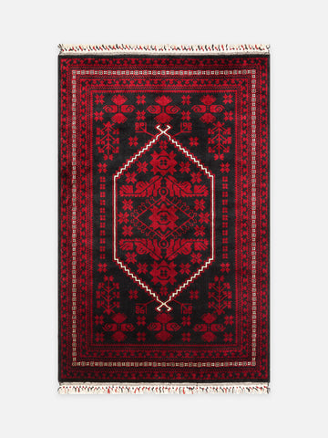 Kabil Afgan Desenli El Emeğiyle Özel Tezgahlarda Üretilen TENCEL™ Uşak Halısı 956 BLUE - Carpetdocia - kusbakisi