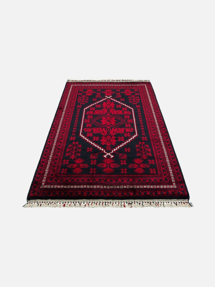 Kabil Afgan Desenli El Emeğiyle Özel Tezgahlarda Üretilen TENCEL™ Uşak Halısı 956 BLUE - Carpetdocia