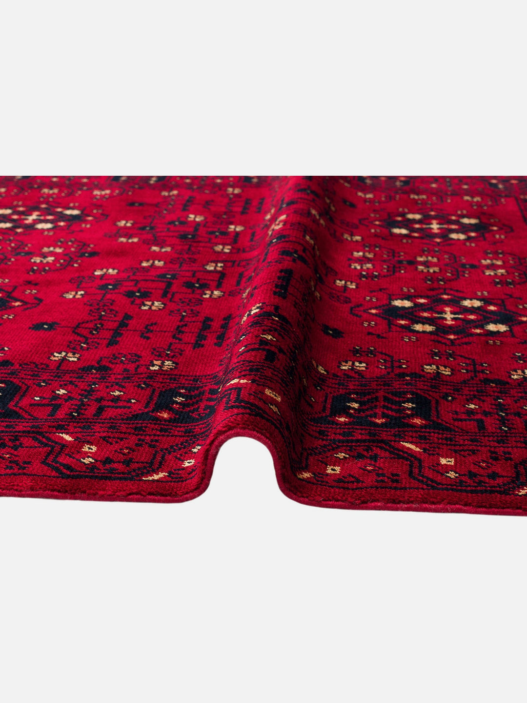 Kabil Afgan Desenli El Emeğiyle Özel Tezgahlarda Üretilen TENCEL™ Uşak Halısı 959 RED - Carpetdocia