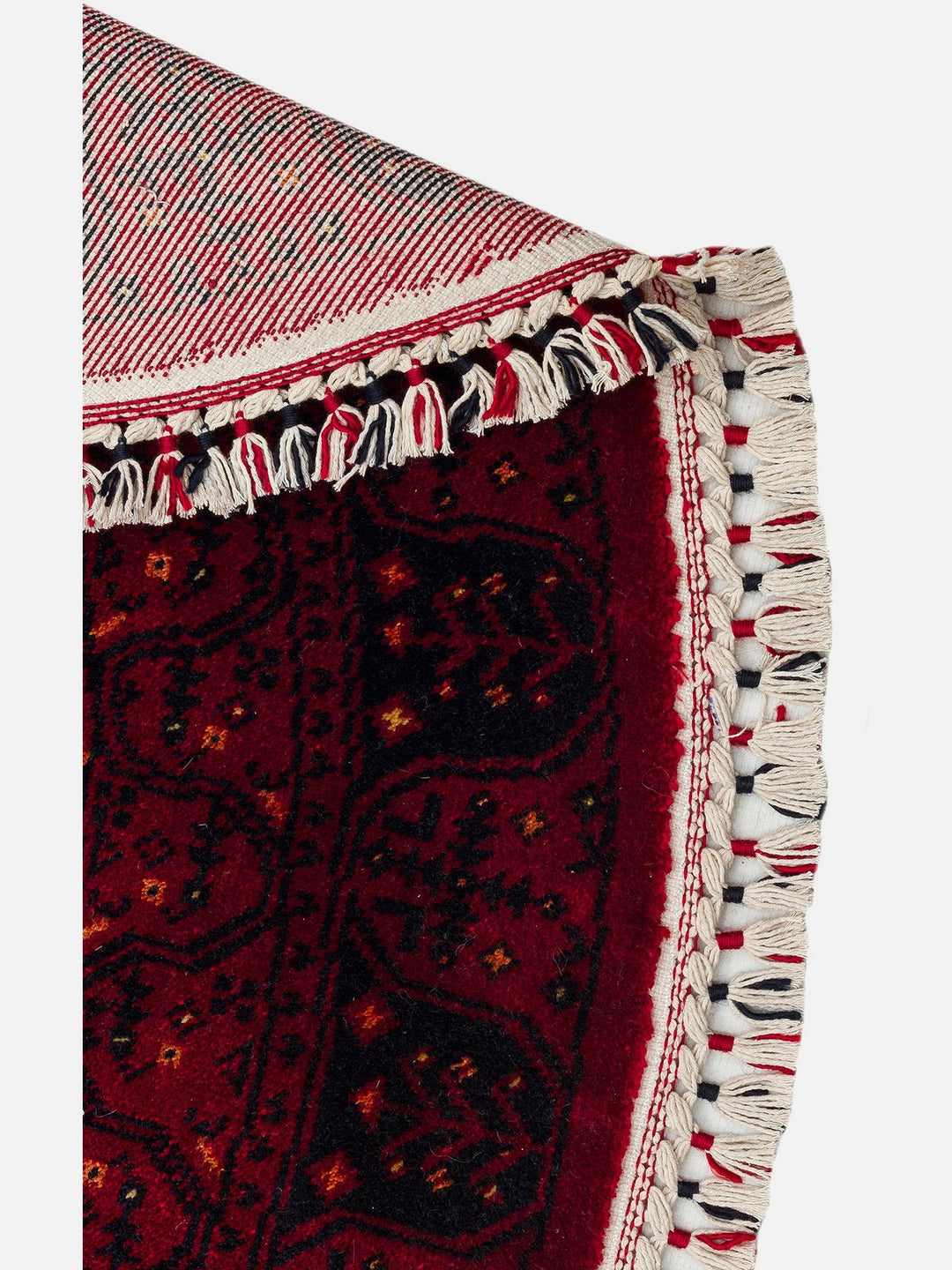 Kabil Afgan Desenli El Emeğiyle Özel Tezgahlarda Üretilen TENCEL™ Uşak Halısı 959 RED Q - Carpetdocia