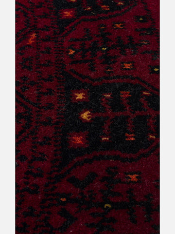 Kabil Afgan Desenli El Emeğiyle Özel Tezgahlarda Üretilen TENCEL™ Uşak Halısı 959 RED Q - Carpetdocia