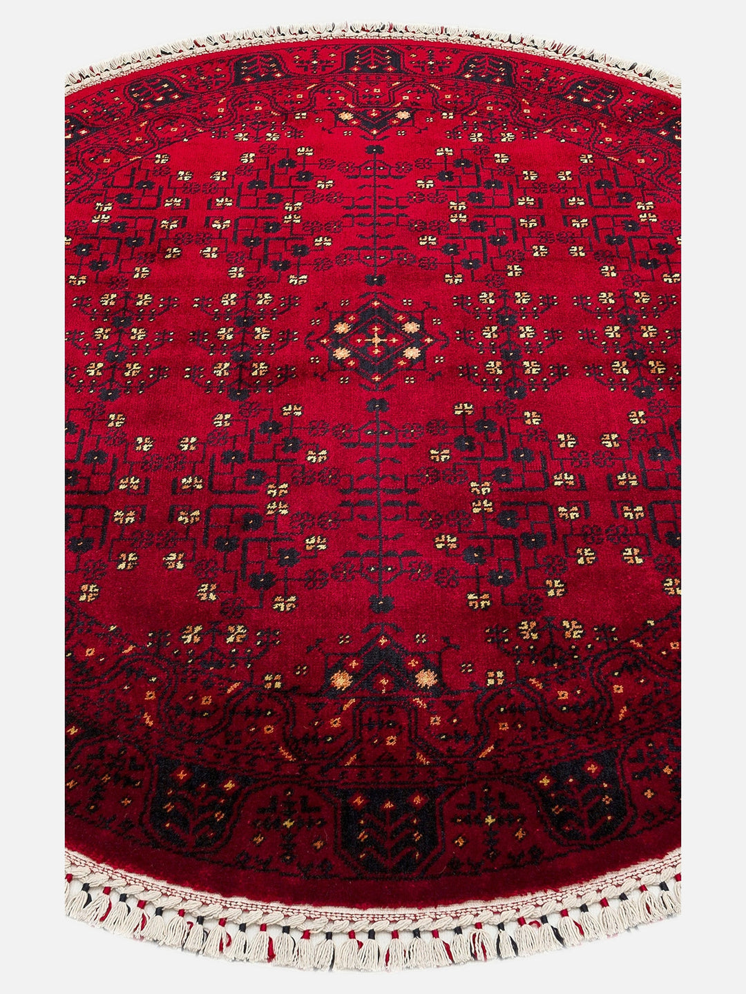Kabil Afgan Desenli El Emeğiyle Özel Tezgahlarda Üretilen TENCEL™ Uşak Halısı 959 RED Q - Carpetdocia
