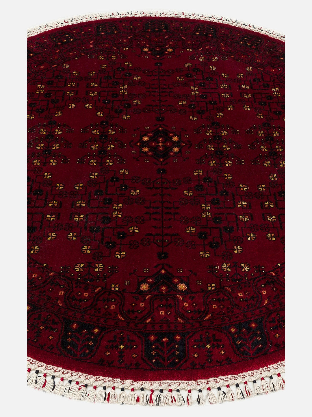 Kabil Afgan Desenli El Emeğiyle Özel Tezgahlarda Üretilen TENCEL™ Uşak Halısı 959 RED Q - Carpetdocia
