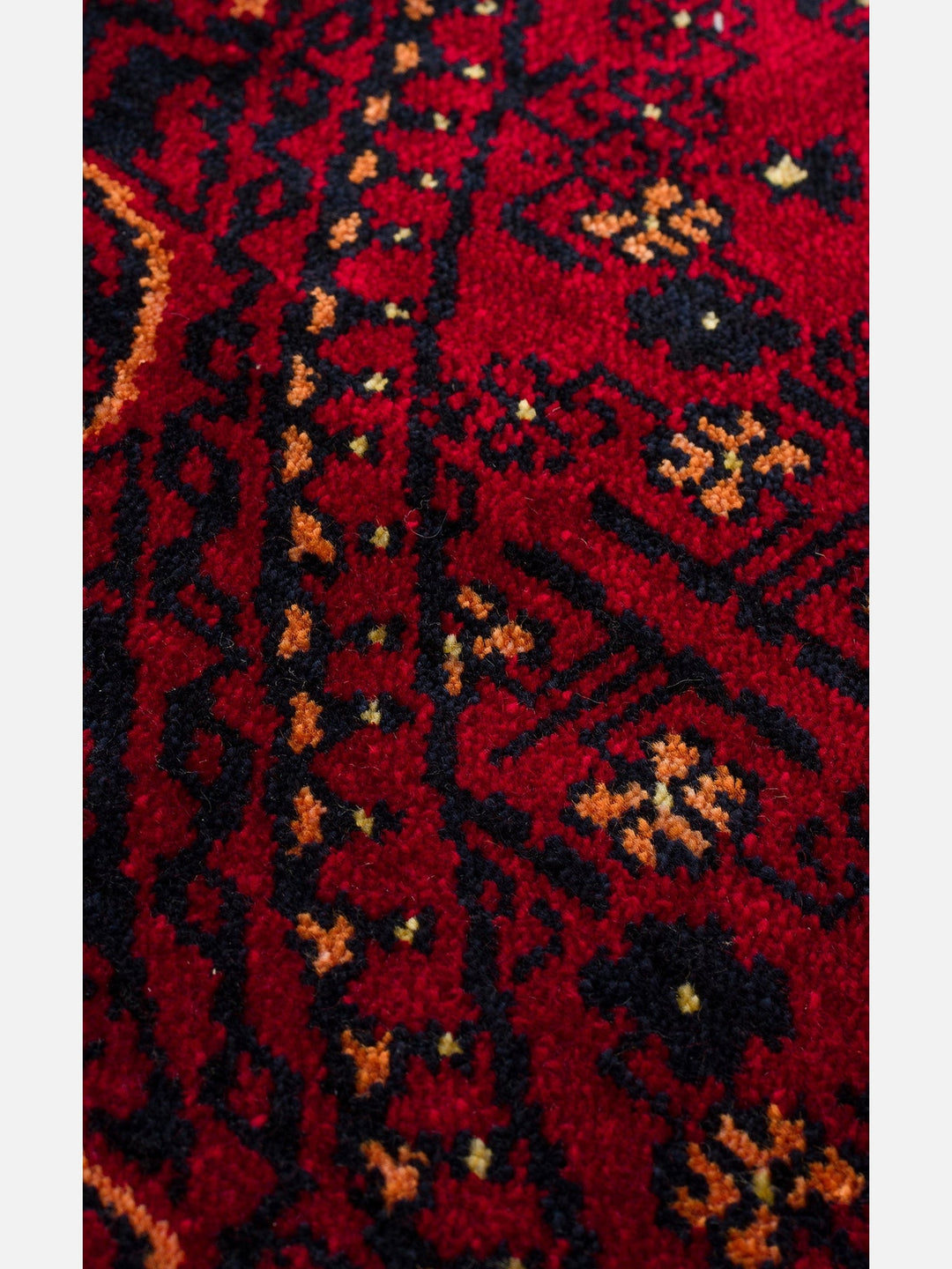 Kabil Afgan Desenli El Emeğiyle Özel Tezgahlarda Üretilen TENCEL™ Uşak Halısı 960 RED Q - Carpetdocia