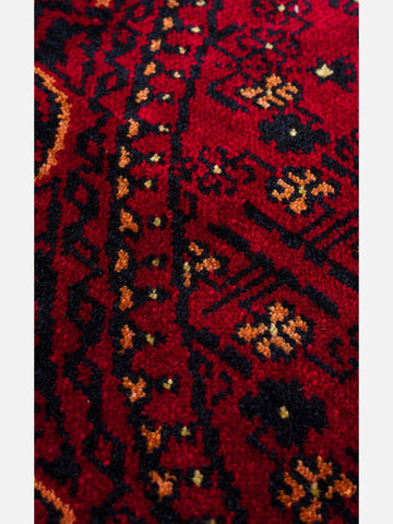 Kabil Afgan Desenli El Emeğiyle Özel Tezgahlarda Üretilen TENCEL™ Uşak Halısı 960 RED Q - Carpetdocia