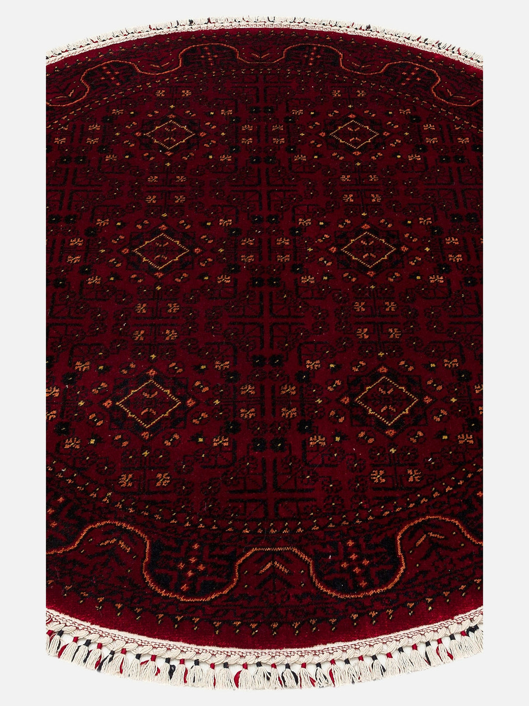 Kabil Afgan Desenli El Emeğiyle Özel Tezgahlarda Üretilen TENCEL™ Uşak Halısı 960 RED Q - Carpetdocia