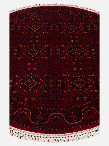 Kabil Afgan Desenli El Emeğiyle Özel Tezgahlarda Üretilen TENCEL™ Uşak Halısı 960 RED Q - Carpetdocia