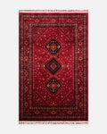 Kabul Afghan-Patterned Handcrafted on Special Looms TENCEL™ Uşak Rug 961 RED