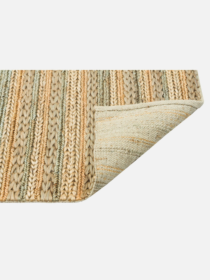 Knit Jüt Farklı Örgü Dokusuna Sahip El Dokuma Naturel Jüt Hasır Halı 1103 GREY MULTY XW - Carpetdocia