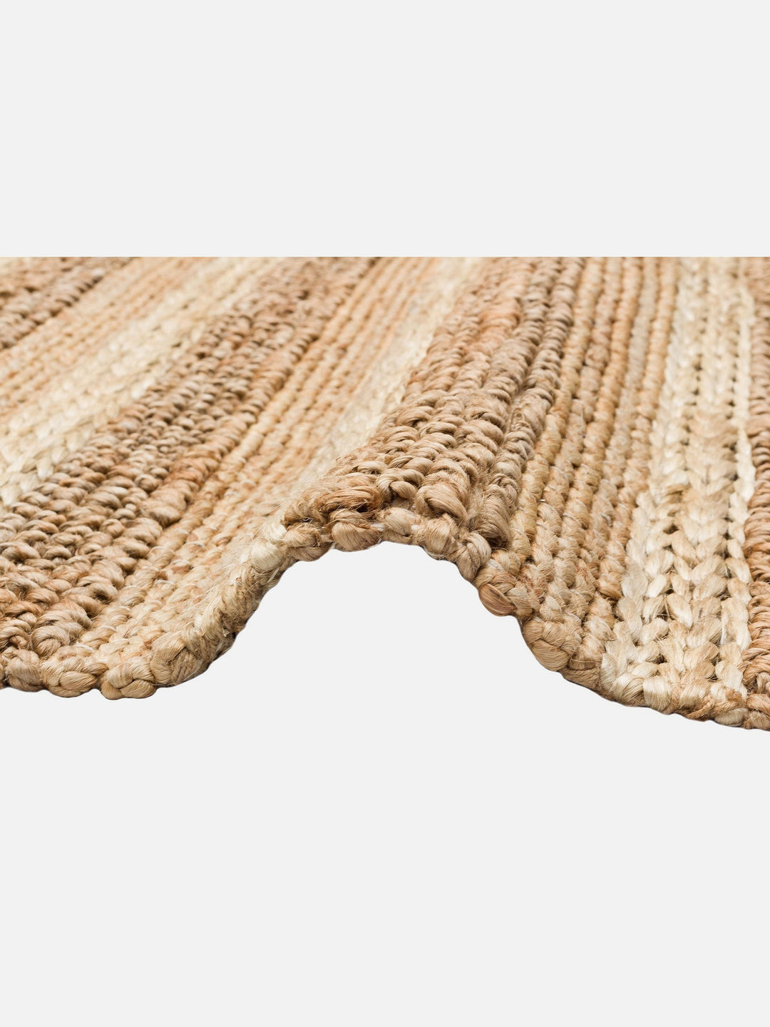 Knit Jüt Farklı Örgü Dokusuna Sahip El Dokuma Naturel Jüt Hasır Halı 1410 NATURAL XW - Carpetdocia