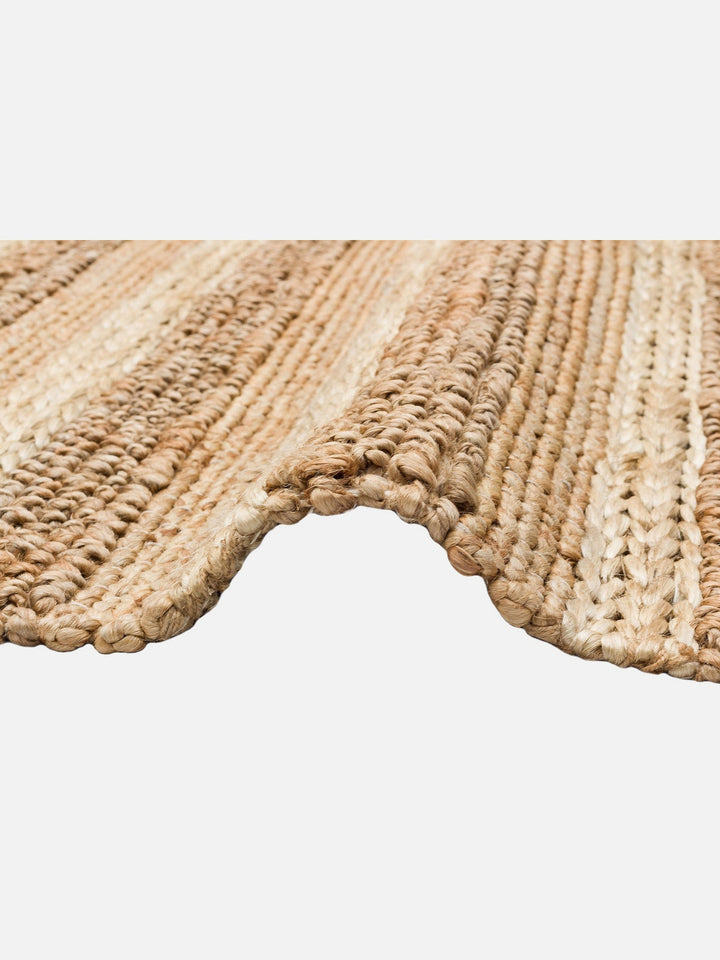 Knit Jüt Farklı Örgü Dokusuna Sahip El Dokuma Naturel Jüt Hasır Halı 1410 NATURAL XW - Carpetdocia