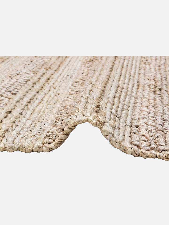 Knit Jüt Farklı Örgü Dokusuna Sahip El Dokuma Naturel Jüt Hasır Halı 1410 SILVER XW - Carpetdocia