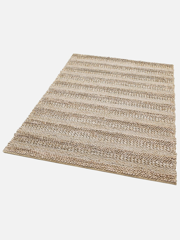 Knit Jüt Farklı Örgü Dokusuna Sahip El Dokuma Naturel Jüt Hasır Halı 1410 SILVER XW - Carpetdocia