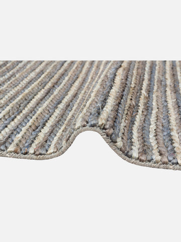 Knit Jüt Farklı Örgü Dokusuna Sahip El Dokuma Naturel Jüt Hasır Halı 1512 NAVY MULTY XW - Carpetdocia