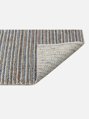 Knit Jüt Farklı Örgü Dokusuna Sahip El Dokuma Naturel Jüt Hasır Halı 1512 NAVY MULTY XW - Carpetdocia
