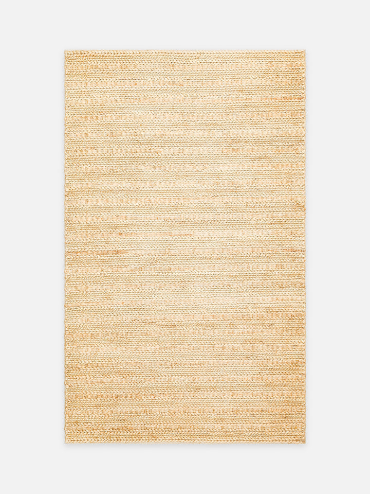 Knit Jüt Farklı Örgü Dokusuna Sahip El Dokuma Naturel Jüt Hasır Halı TRIPLE CREAM XW - Carpetdocia - kusbakisi