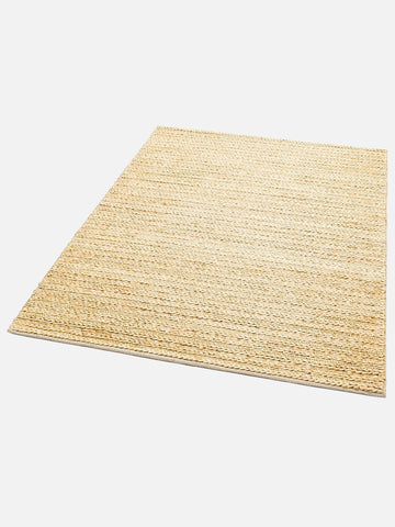 Knit Jüt Farklı Örgü Dokusuna Sahip El Dokuma Naturel Jüt Hasır Halı TRIPLE CREAM XW - Carpetdocia