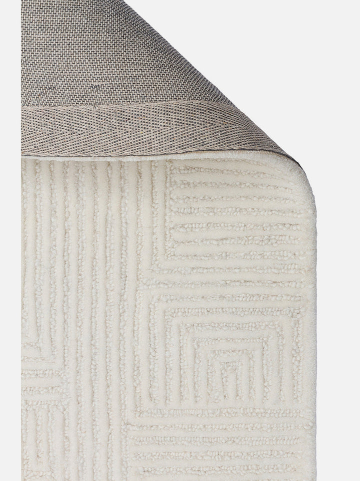 Milano Series Wool and Cotton Blend Handwoven Rug IVORY