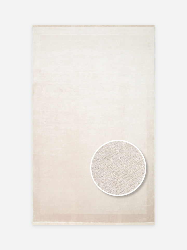 Montenegro Viskon Karışımlı Sade Desenli Sık Dokuma Oturma Odası Salon Koridor Modern Halı 02 BEIGE - Carpetdocia - kusbakisi