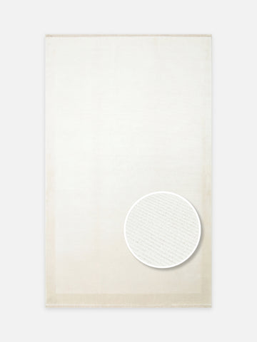 Montenegro Viskon Karışımlı Sade Desenli Sık Dokuma Oturma Odası Salon Koridor Modern Halı 02 CREAM - Carpetdocia - kusbakisi