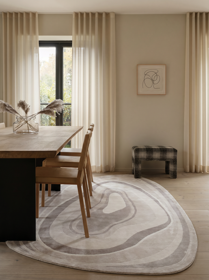 Monza Art Geometrik Desenli Modern Salon Halısı 05 CREAM GREY mekan görünümü 2