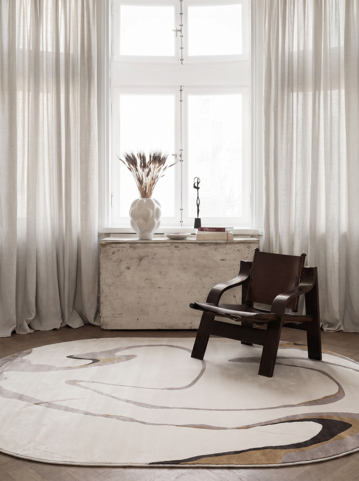 Monza Art Geometrik Desenli Modern Salon Halısı 06 CREAM GREY mekan görünümü 1