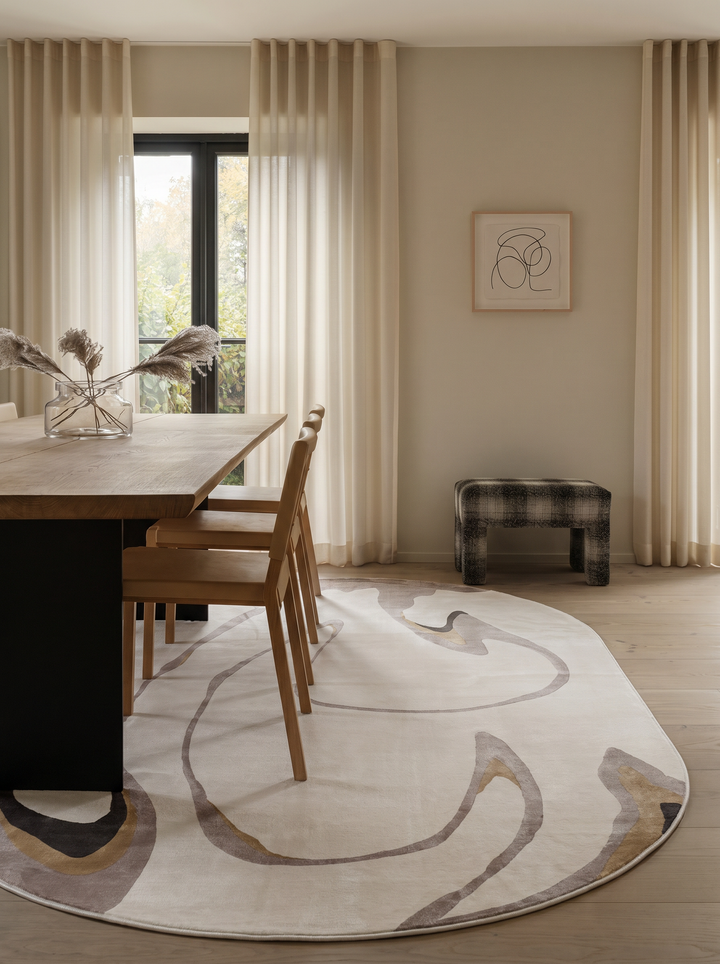 Monza Art Geometrik Desenli Modern Salon Halısı 06 CREAM GREY mekan görünümü 2