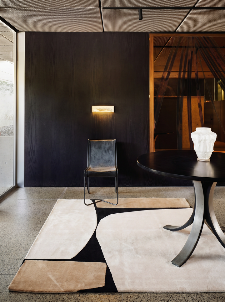Monza Art Geometrik Desenli Modern Salon Halısı 09 CREAM GOLD BLACK mekan görünümü 2