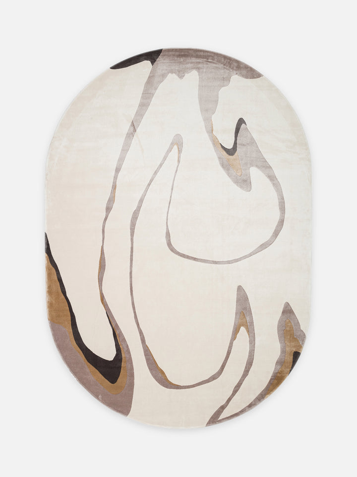 Monza Art Geometrik Desenli Yüksek Kalite Sık Dokuma Parlak Modern Salon Halısı 06 CREAM GREY - Carpetdocia - kusbakisi