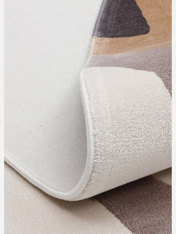 Monza Art High-Quality, Tightly Woven, Shiny Modern Living Room Rug with Geometric Pattern 06 CREAM GREY