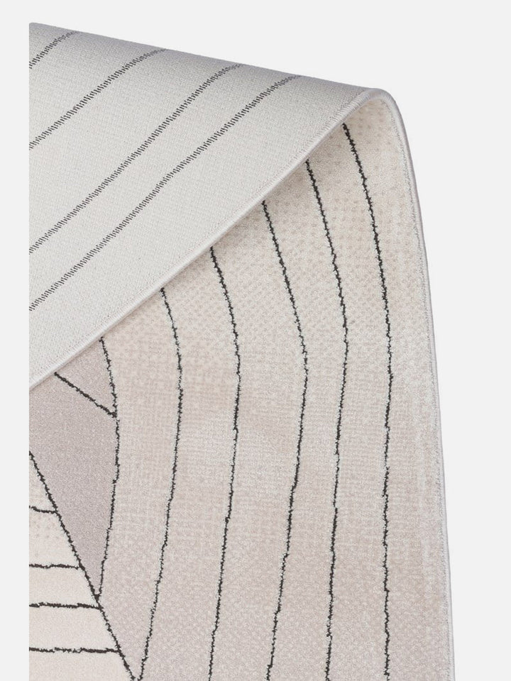 Monza Art High-Quality, Tightly Woven, Shiny Modern Living Room Rug with Geometric Pattern 07 CREAM GREY