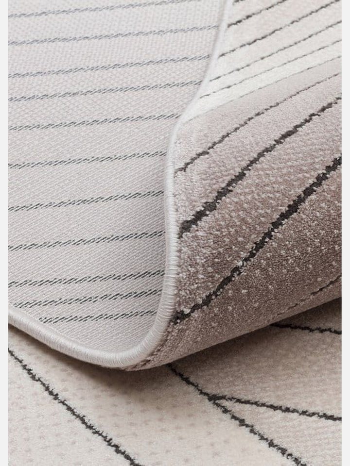 Monza Art High-Quality, Tightly Woven, Shiny Modern Living Room Rug with Geometric Pattern 07 CREAM GREY