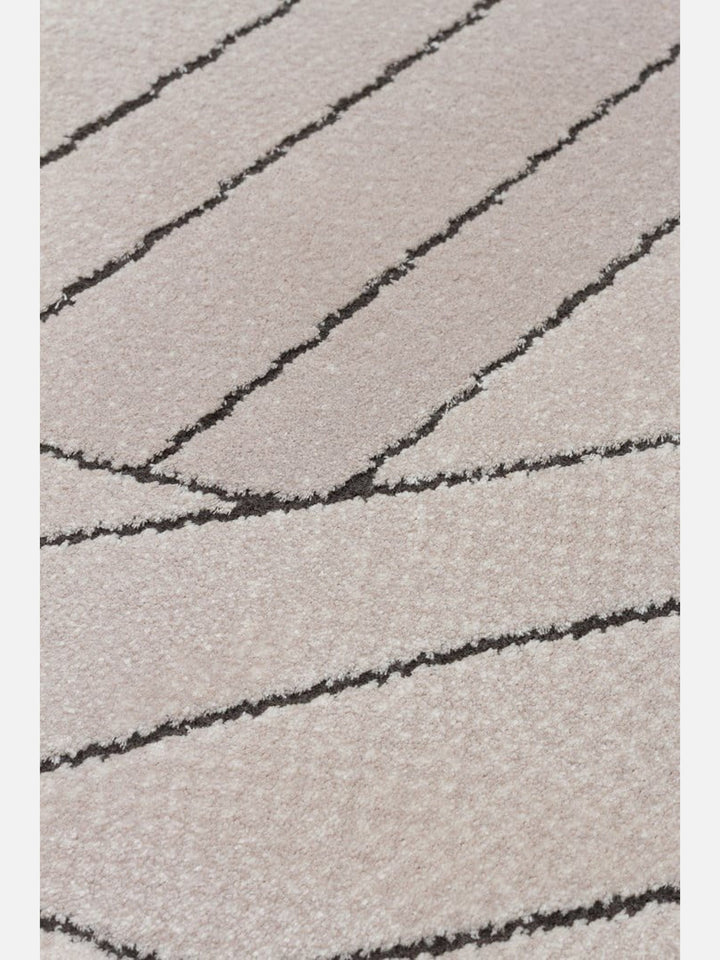 Monza Art High-Quality, Tightly Woven, Shiny Modern Living Room Rug with Geometric Pattern 07 CREAM GREY