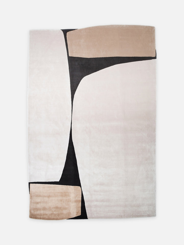 Monza Art Geometrik Desenli Yüksek Kalite Sık Dokuma Parlak Modern Salon Halısı 09 CREAM GOLD BLACK - Carpetdocia - kusbakisi