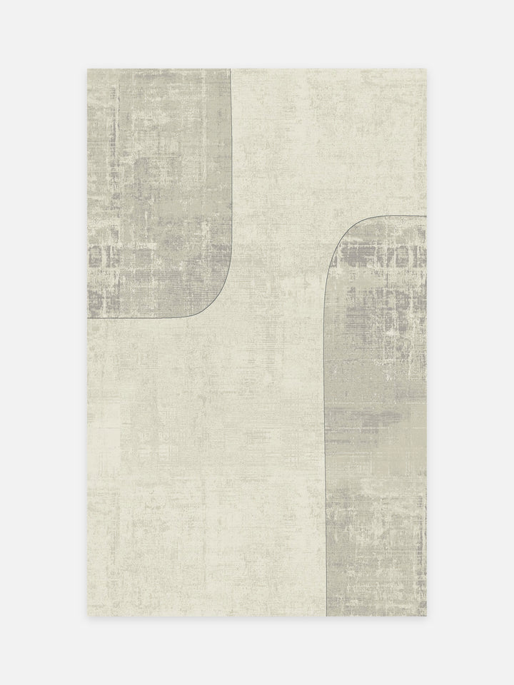 Monza Geometrik Desenli Yüksek Kalite Sık Dokuma Parlak Modern Salon Halısı 01 CREAM GREY - Carpetdocia - kusbakisi