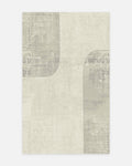 Monza Geometric-Patterned High-Quality Dense-Woven Shiny Modern Living Room Rug 01 CREAM GREY