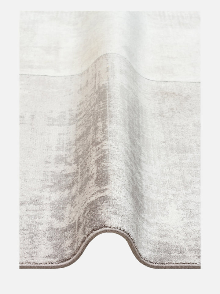 Monza Geometrik Desenli Yüksek Kalite Sık Dokuma Parlak Modern Salon Halısı 01 CREAM GREY - Carpetdocia