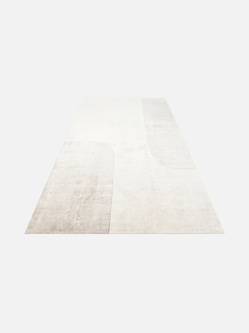 Monza Geometrik Desenli Yüksek Kalite Sık Dokuma Parlak Modern Salon Halısı 01 CREAM GREY - Carpetdocia