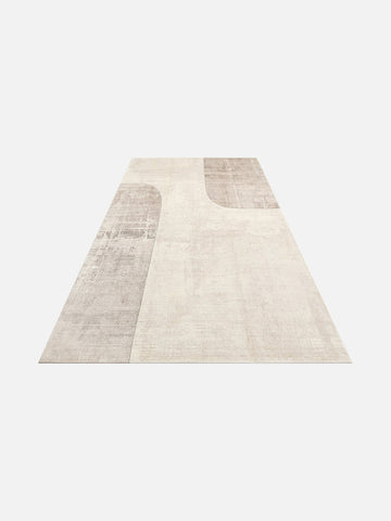 Monza Geometrik Desenli Yüksek Kalite Sık Dokuma Parlak Modern Salon Halısı 01 CREAM GREY - Carpetdocia