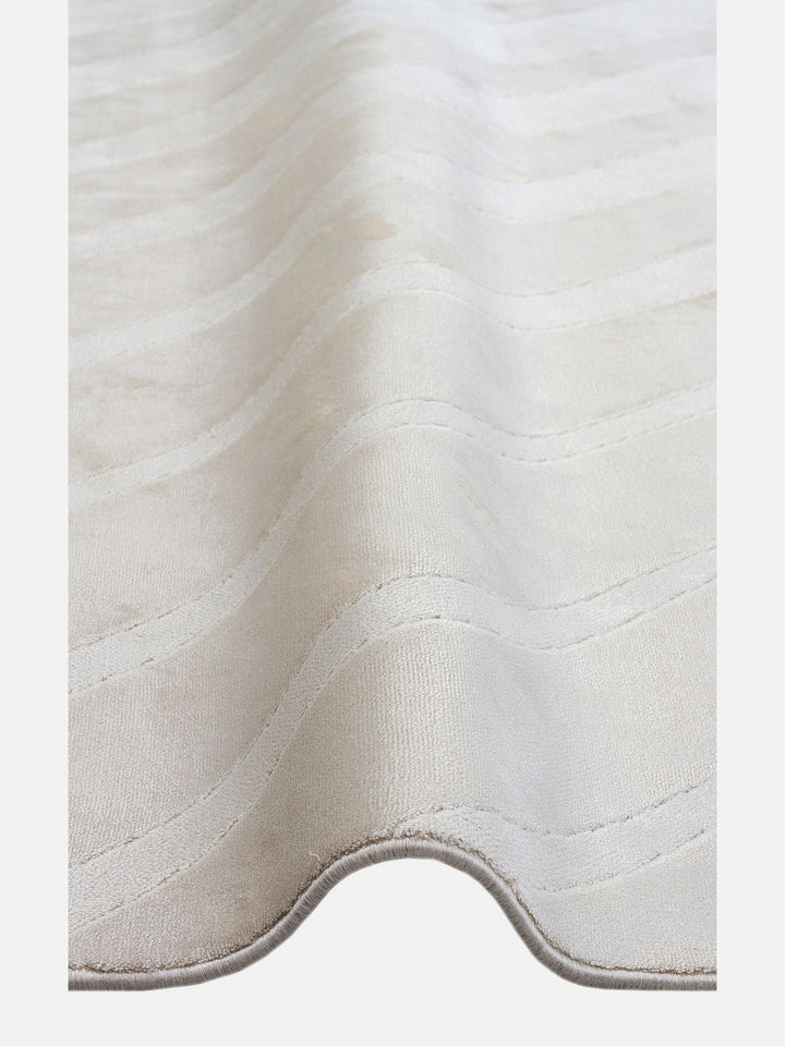 Monza Geometrik Desenli Yüksek Kalite Sık Dokuma Parlak Modern Salon Halısı 02 CREAM - Carpetdocia