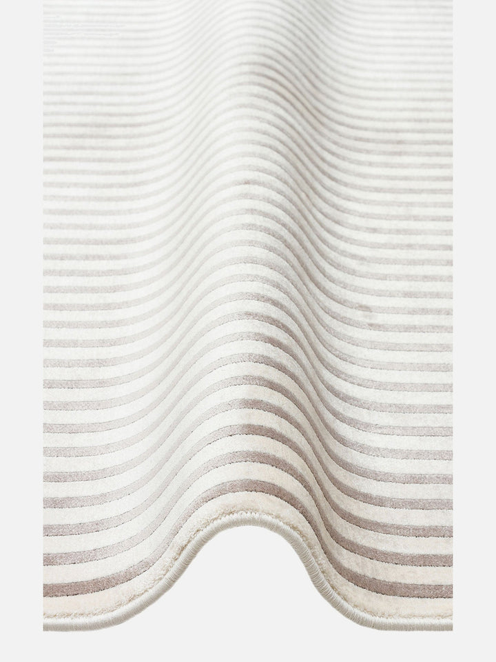 Monza Geometrik Desenli Yüksek Kalite Sık Dokuma Parlak Modern Salon Halısı 03 CREAM GREY - Carpetdocia