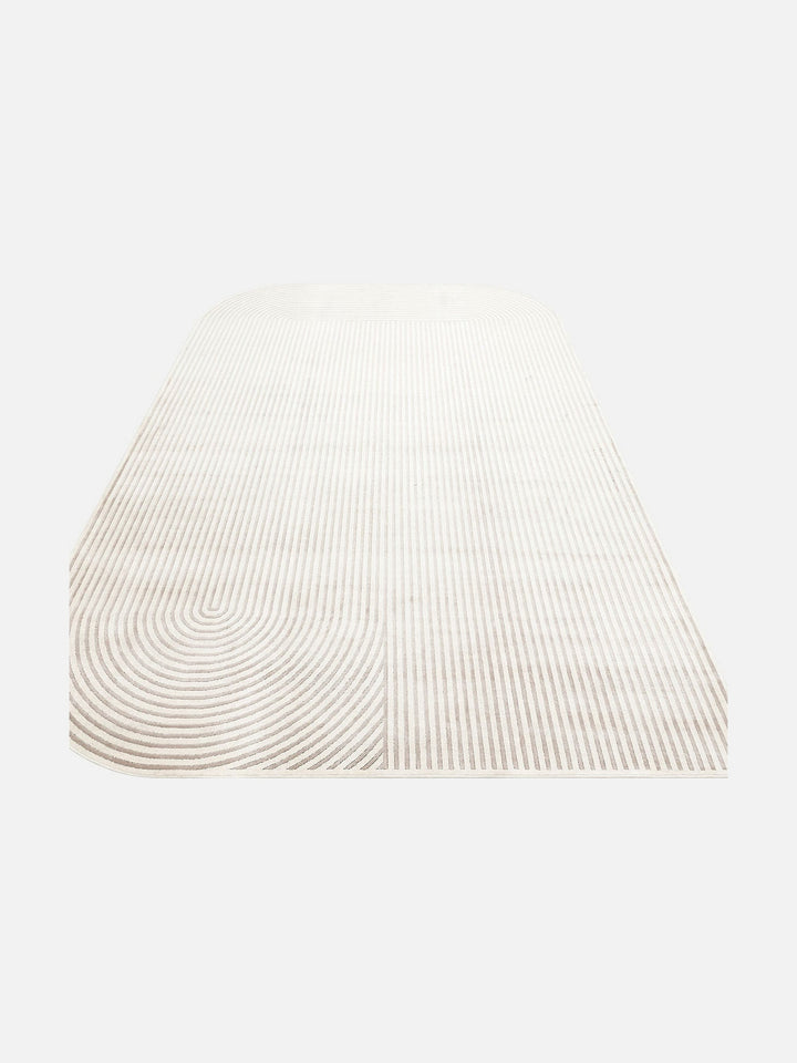 Monza Geometrik Desenli Yüksek Kalite Sık Dokuma Parlak Modern Salon Halısı 03 CREAM GREY - Carpetdocia