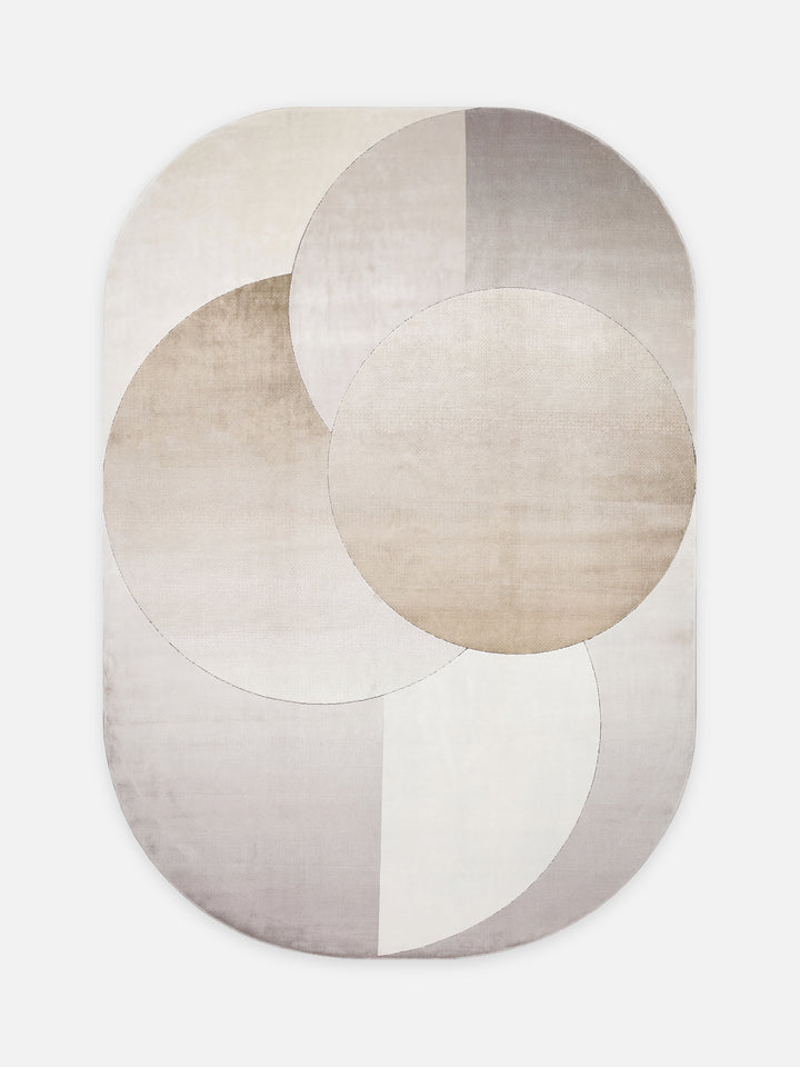 Monza Geometrik Desenli Yüksek Kalite Sık Dokuma Parlak Modern Salon Halısı 06 CREAM GOLD - Carpetdocia - kusbakisi