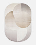 Monza Geometric-Patterned High-Quality Dense-Woven Shiny Modern Living Room Rug 06 CREAM GOLD