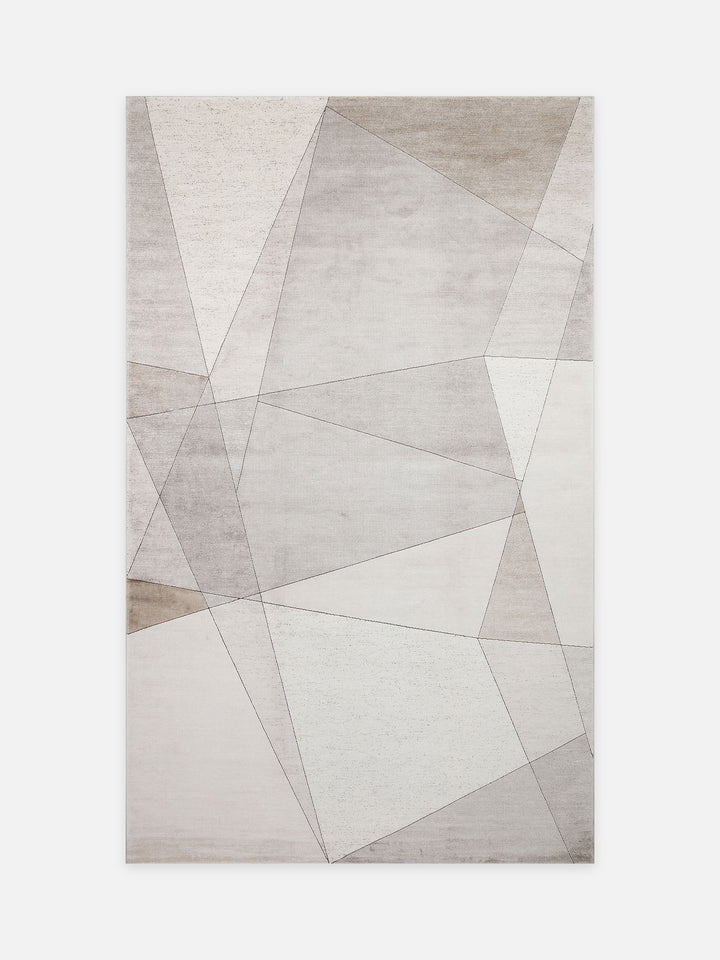Monza Geometrik Desenli Yüksek Kalite Sık Dokuma Parlak Modern Salon Halısı 07 CREAM GOLD - Carpetdocia - kusbakisi